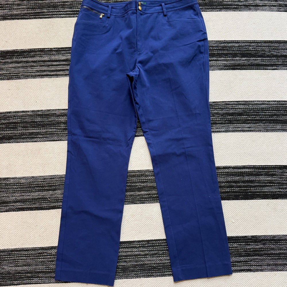 Lauren Ralph Lauren Women's  Navy Blue High Waist Pant‎ Size 16